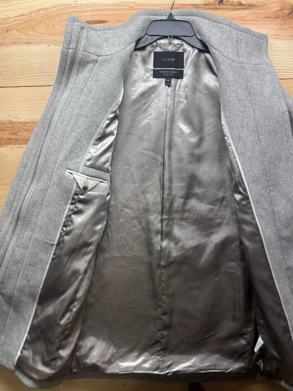 J Crew Coat Womens 000 Gray Wool Topcoat Stadium Cloth Nello Gori - Picture 8 of 12